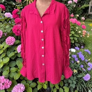 John Mark Bright Red Button-Down Shirt